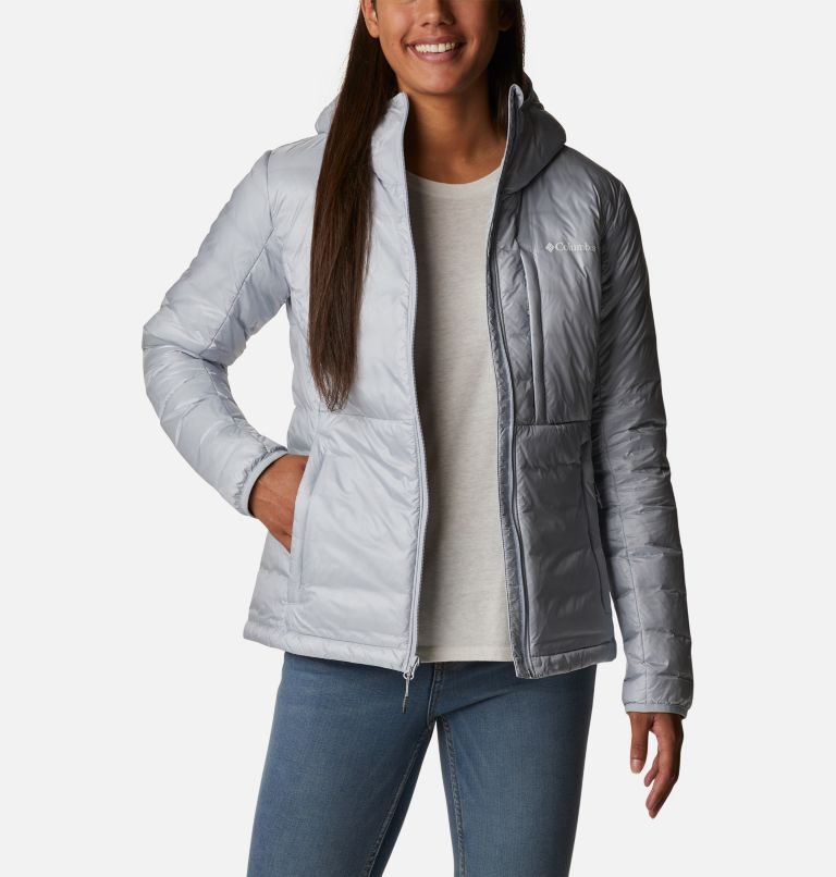 Women's Columbia Infinity Summit Omni-Heat Infinity Double Wall Hooded Down Jackets Grey | CA-WL15C