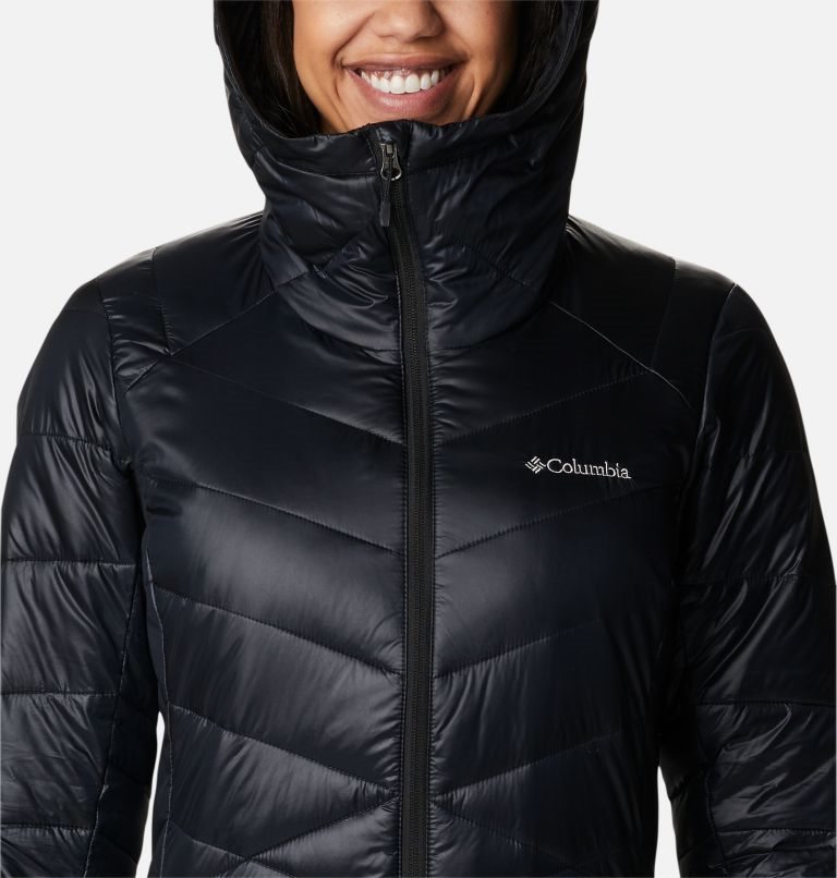 Women's Columbia Joy Peak Omni-Heat Infinity Mid Hooded Insulated Jackets Black | CA-E61CL