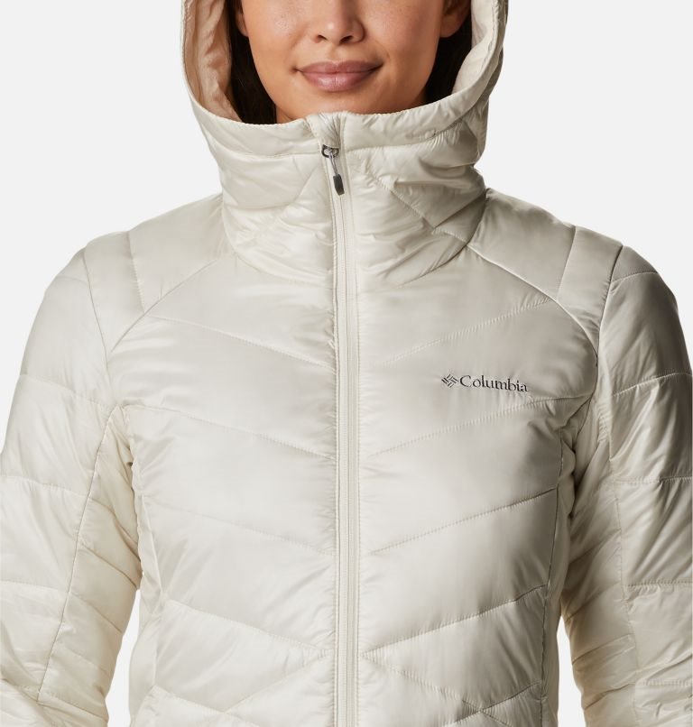 Women's Columbia Joy Peak Omni-Heat Infinity Mid Hooded Insulated Jackets Cream | CA-L05A6