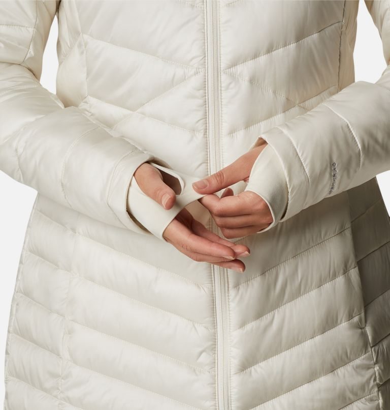 Women's Columbia Joy Peak Omni-Heat Infinity Mid Hooded Insulated Jackets Cream | CA-L05A6