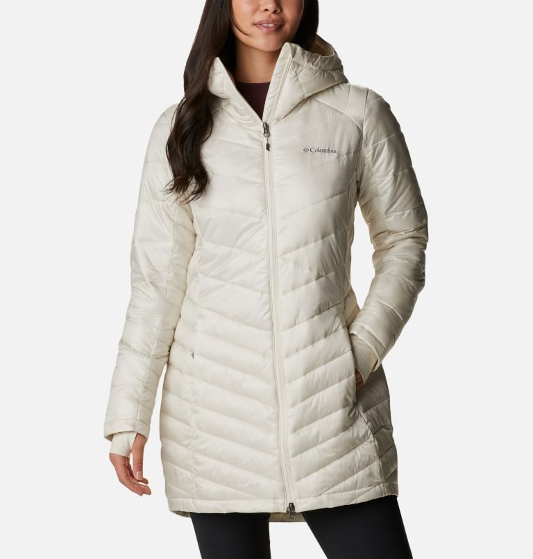 Women\'s Columbia Joy Peak Omni-Heat Infinity Mid Hooded Insulated Jackets Cream | CA-L05A6