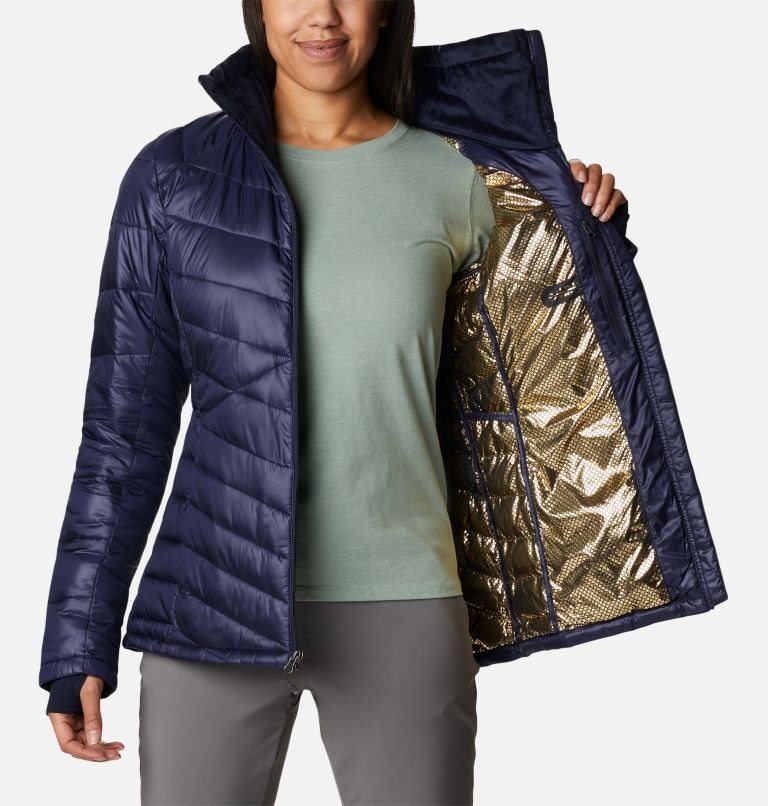 Women's Columbia Joy Peak Omni-Heat Infinity Insulated Jackets Navy | CA-L8CA6