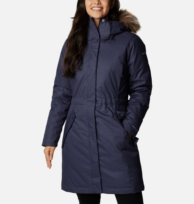 Women\'s Columbia Juniper Ridge Omni-Heat Infinity Down Parka Jackets Navy | CA-O0AC1