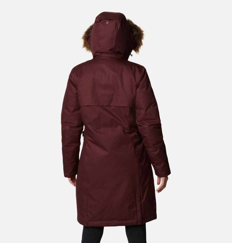 Women's Columbia Juniper Ridge Omni-Heat Infinity Down Parka Jackets Burgundy | CA-S51LA