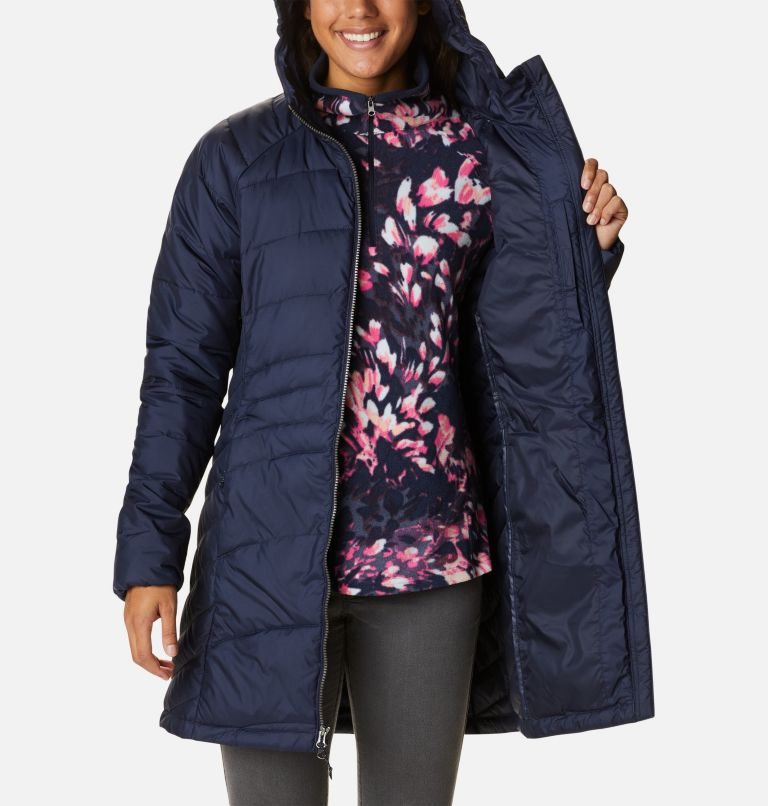 Women's Columbia Karis Gale Long Jackets Navy | CA-Q3A46