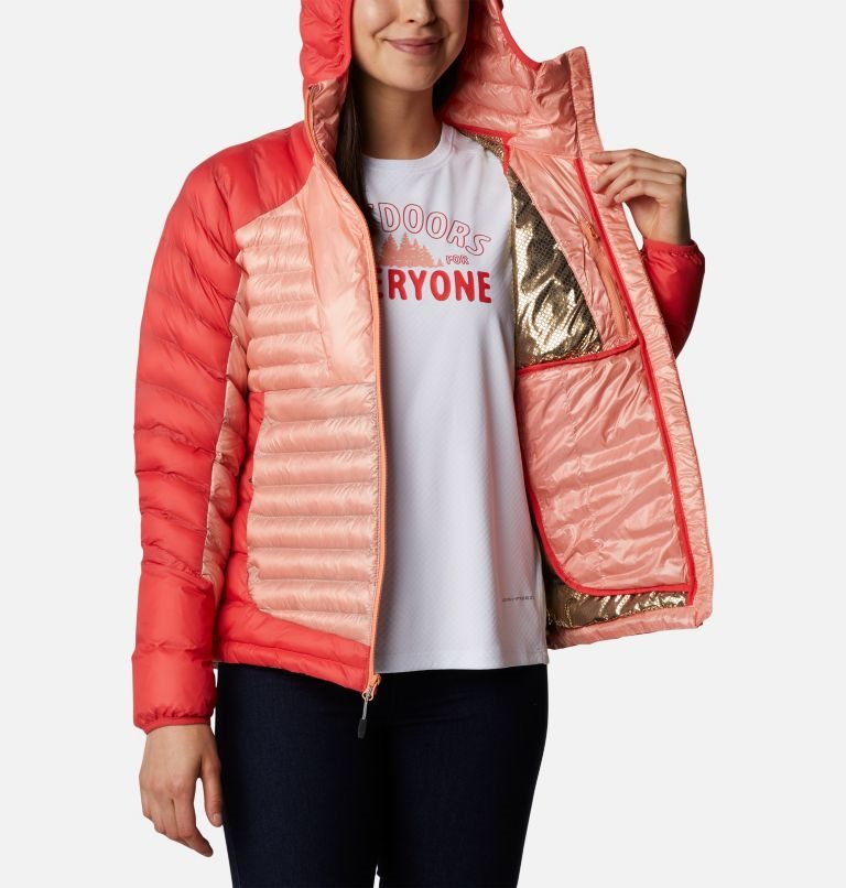 Women's Columbia Labyrinth Loop Omni-Heat Infinity Hooded Insulated Jackets Coral | CA-M5C08