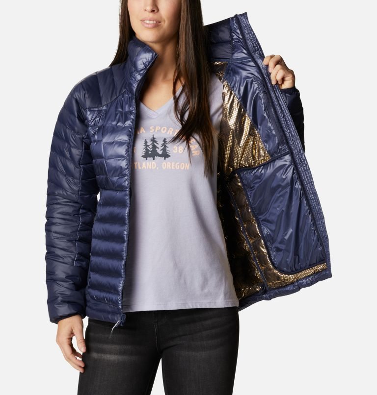 Women's Columbia Labyrinth Loop Omni-Heat Infinity Insulated Jackets Navy | CA-R3L81