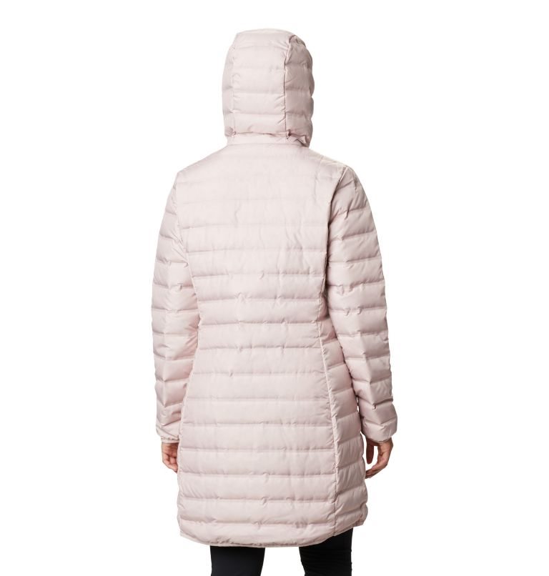 Women's Columbia Lake 22 Down Long Hooded Jackets Pink | CA-GA013