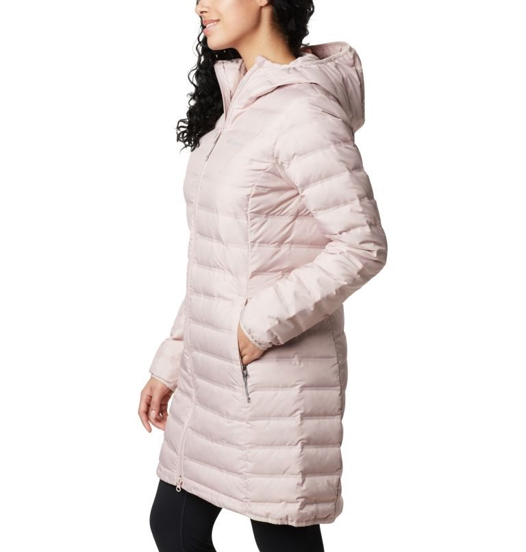 Women's Columbia Lake 22 Down Long Hooded Jackets Pink | CA-GA013