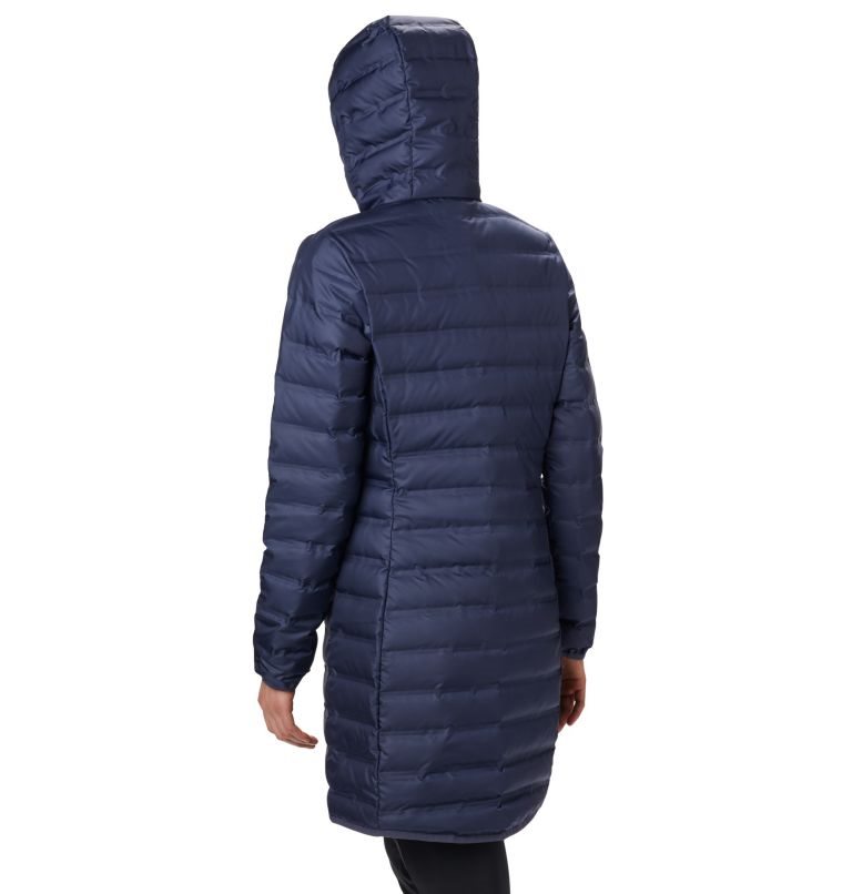 Women's Columbia Lake 22 Down Long Hooded Jackets Navy | CA-Y8CA5