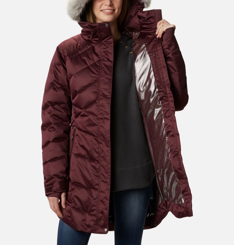 Women's Columbia Lay D Down II Mid Jackets Burgundy | CA-N5430