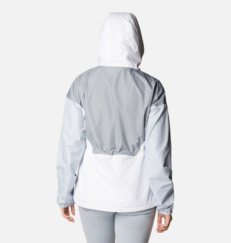 Women's Columbia Lime Rock Hill Windbreaker Jackets Grey / White | CA-L8C14