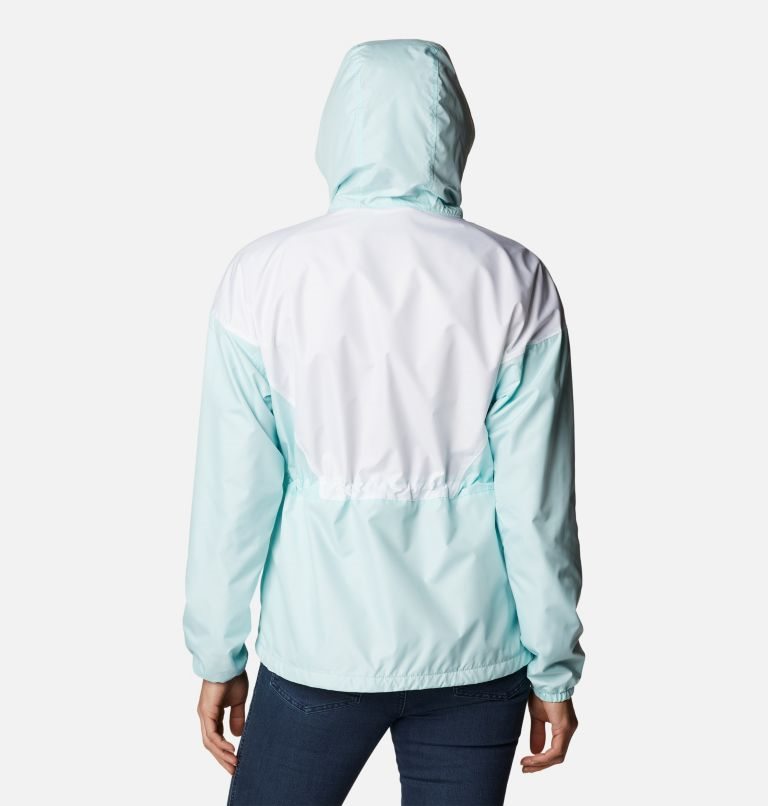 Women's Columbia Lime Rock Hill Windbreaker Jackets Mint / White | CA-M6A3L