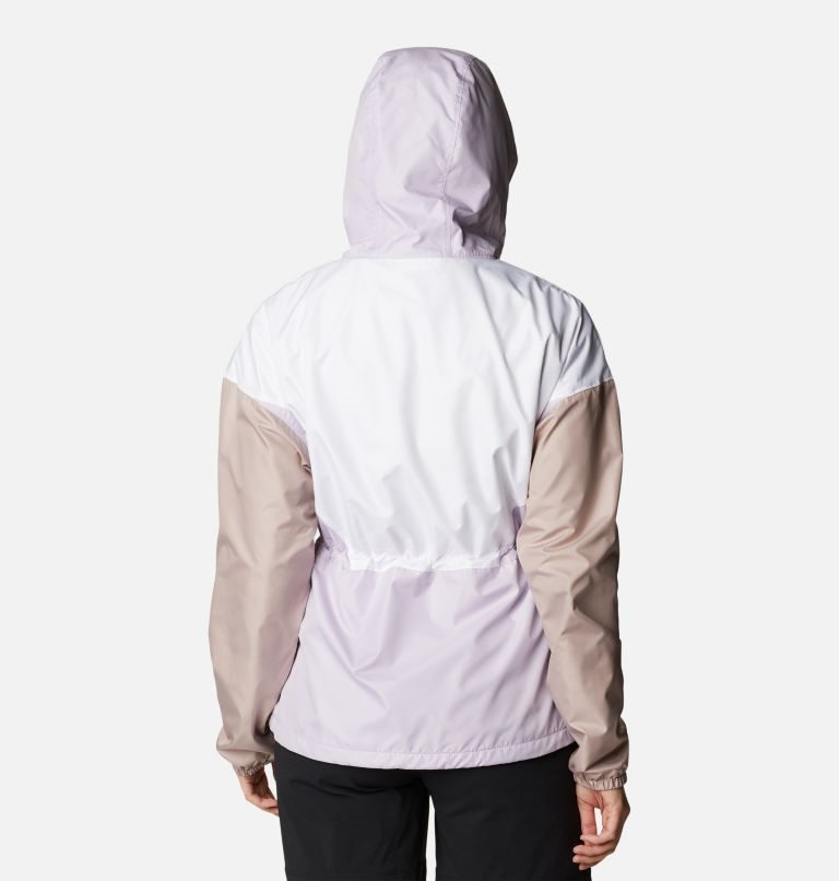 Women's Columbia Lime Rock Hill Windbreaker Jackets White / Brown | CA-YLC53