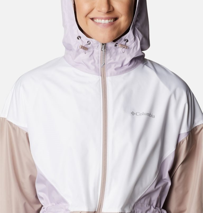 Women's Columbia Lime Rock Hill Windbreaker Jackets White / Brown | CA-YLC53