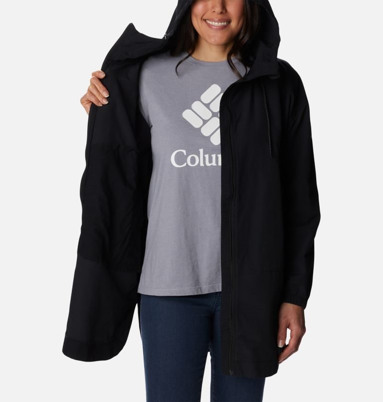 Women's Columbia Little Fields Long Jackets Black | CA-I180L