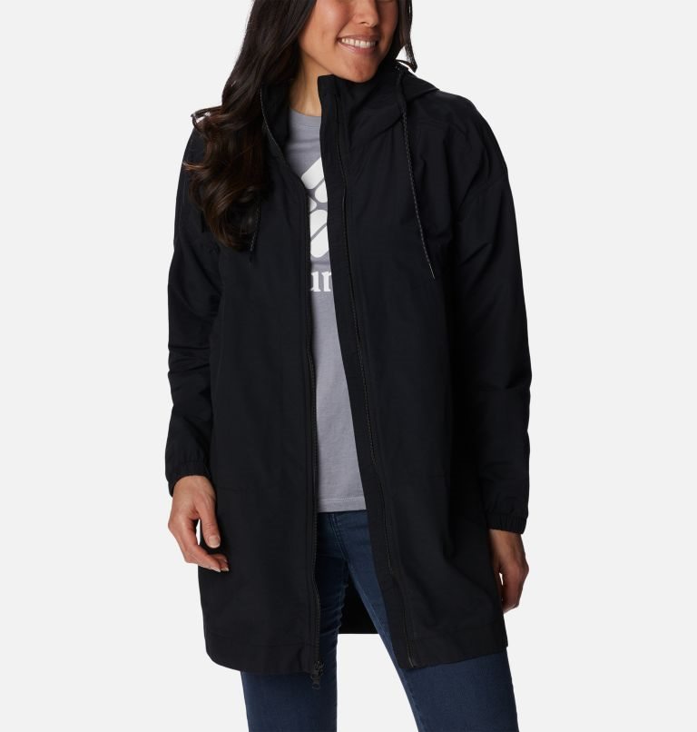 Women's Columbia Little Fields Long Jackets Black | CA-I180L