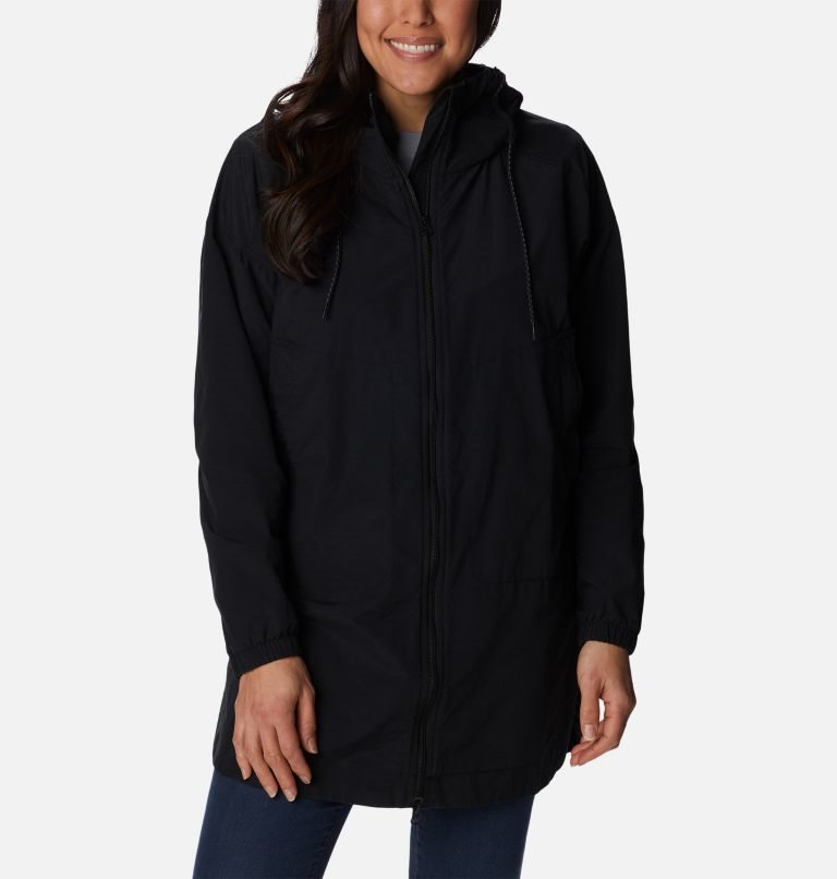 Women\'s Columbia Little Fields Long Jackets Black | CA-I180L