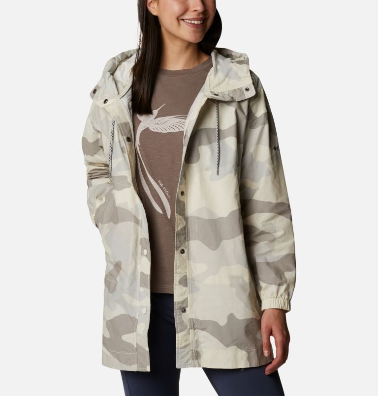 Women's Columbia Little Fields Printed Long Jackets Camo | CA-NL486