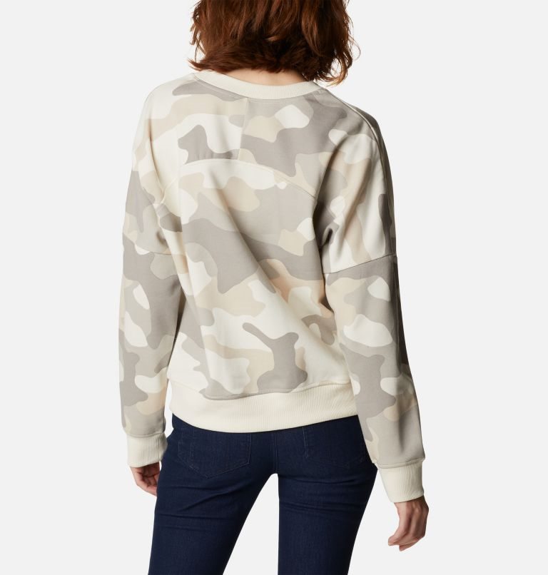 Women's Columbia Lodge French Terry Crew Sweatshirts Camo | CA-YLA54