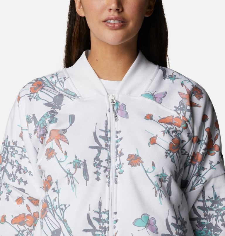 Women's Columbia Lodge French Terry Full Zip Jackets Flower | CA-C6L51