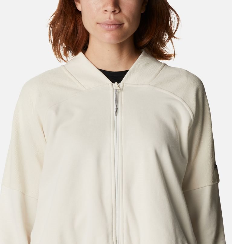 Women's Columbia Lodge French Terry Full Zip Jackets Cream | CA-CC486