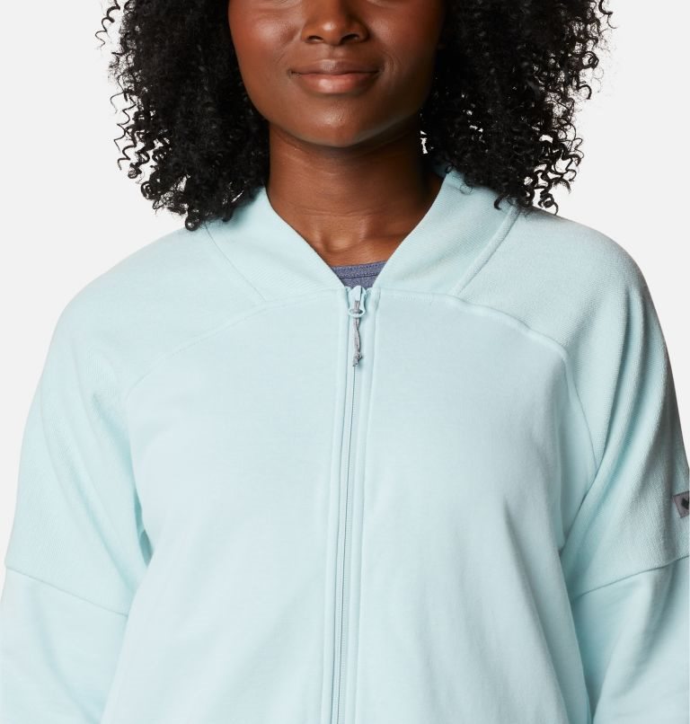 Women's Columbia Lodge French Terry Full Zip Jackets Turquoise | CA-EC403