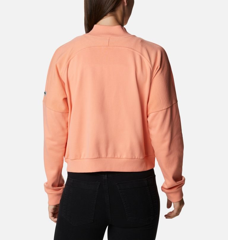 Women's Columbia Lodge French Terry Full Zip Jackets Coral | CA-W86A4