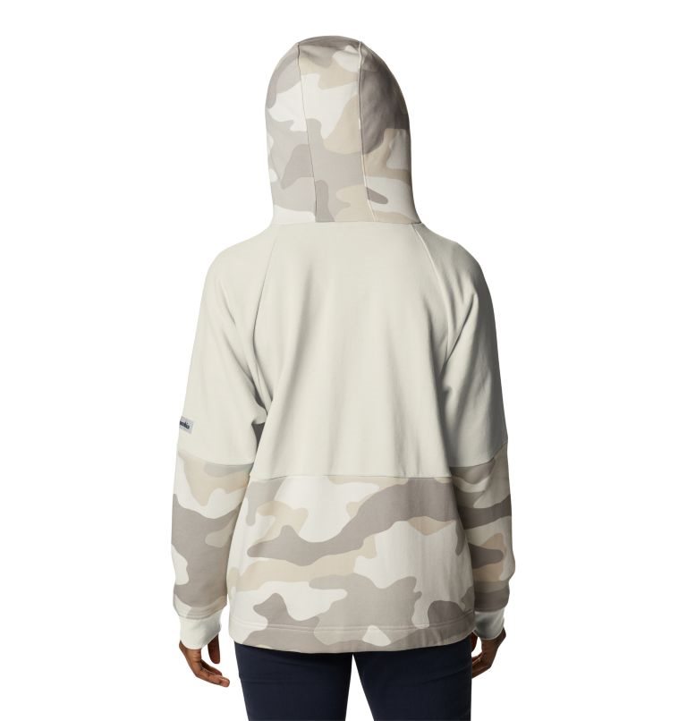 Women's Columbia Lodge French Terry Hooded Full-Zip Jackets Cream / Camo | CA-J634C