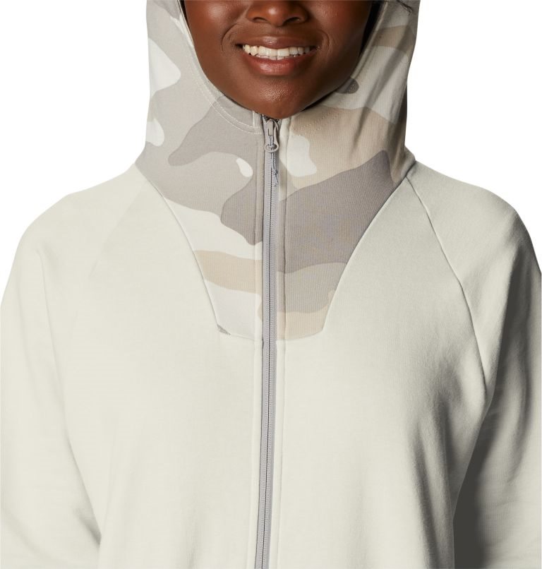 Women's Columbia Lodge French Terry Hooded Full-Zip Jackets Cream / Camo | CA-J634C