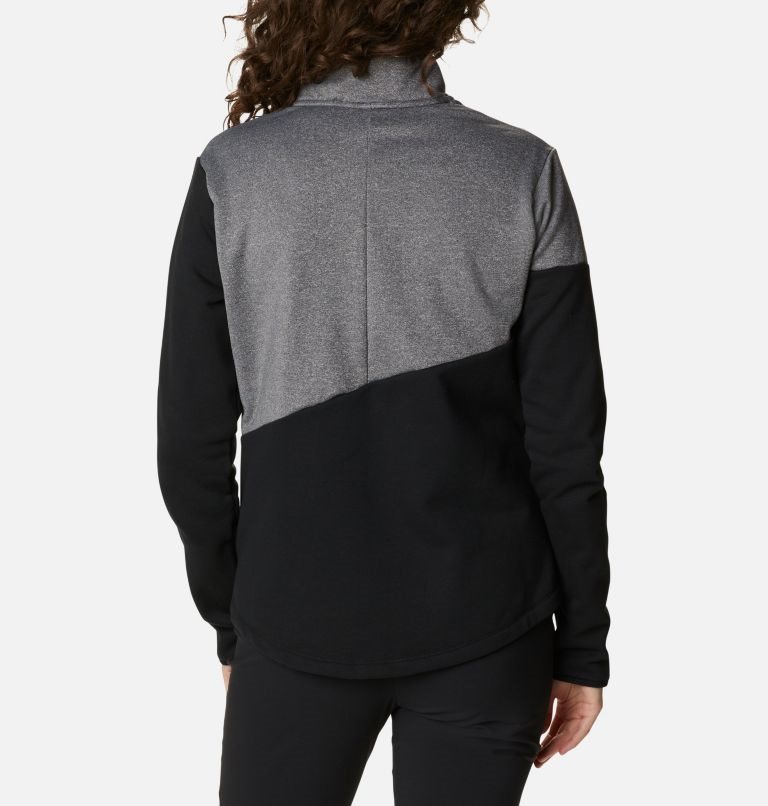 Women's Columbia Lodge Hybrid Full-Zip Jackets Black / Dark Grey | CA-L1L03