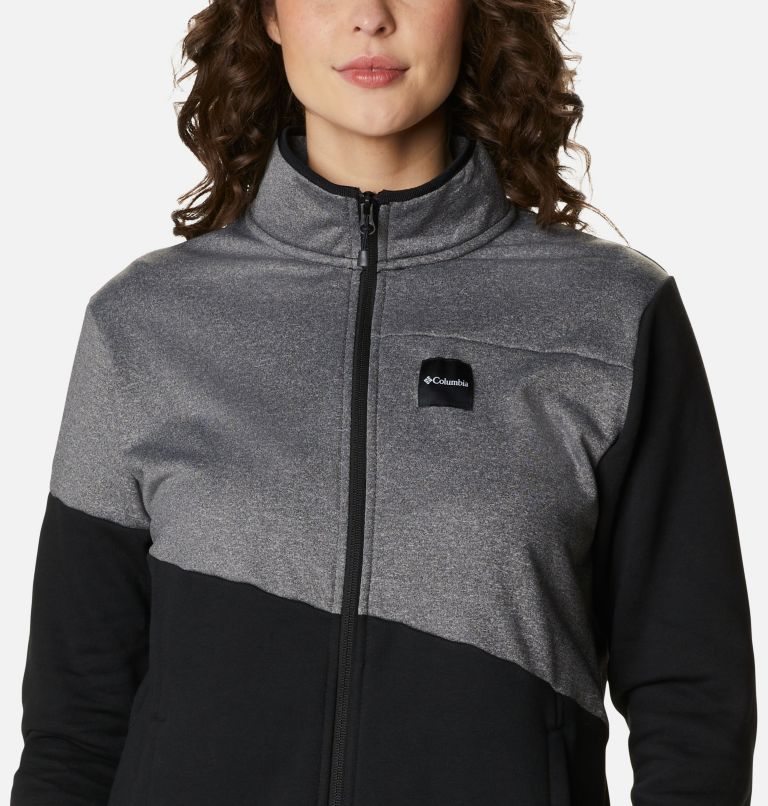 Women's Columbia Lodge Hybrid Full-Zip Jackets Black / Dark Grey | CA-L1L03