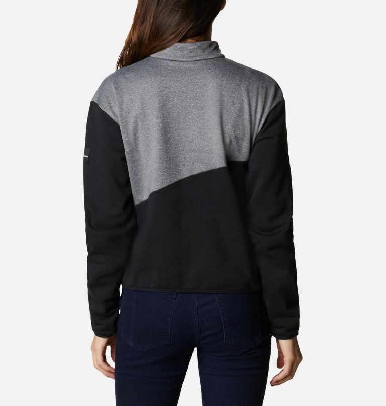 Women's Columbia Lodge Hybrid Sweatshirts Dark Grey / Black | CA-Q4508