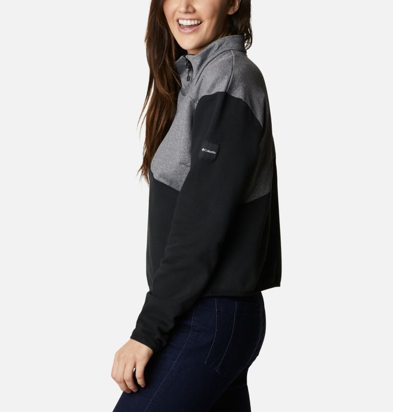 Women's Columbia Lodge Hybrid Sweatshirts Dark Grey / Black | CA-Q4508