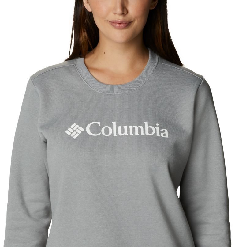 Women's Columbia Logo Crew Sweatshirts Grey | CA-W430A