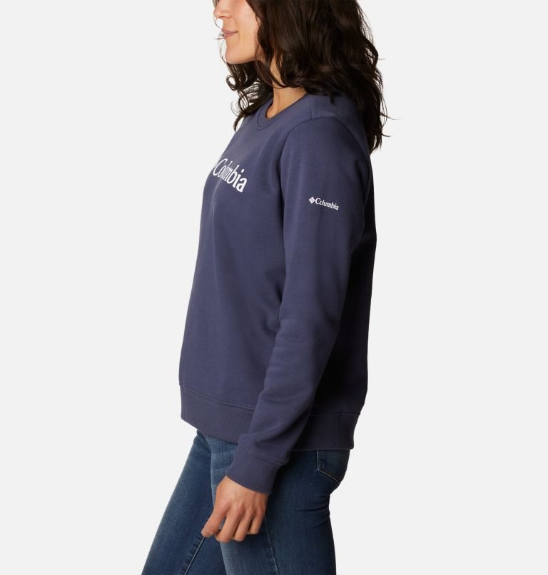 Women's Columbia Logo Crew Sweatshirts Navy | CA-J18C3