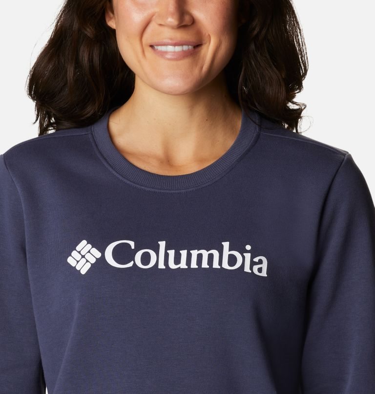 Women's Columbia Logo Crew Sweatshirts Navy | CA-J18C3