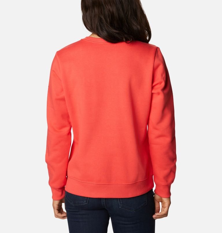 Women's Columbia Logo Crew Sweatshirts Red | CA-MC361