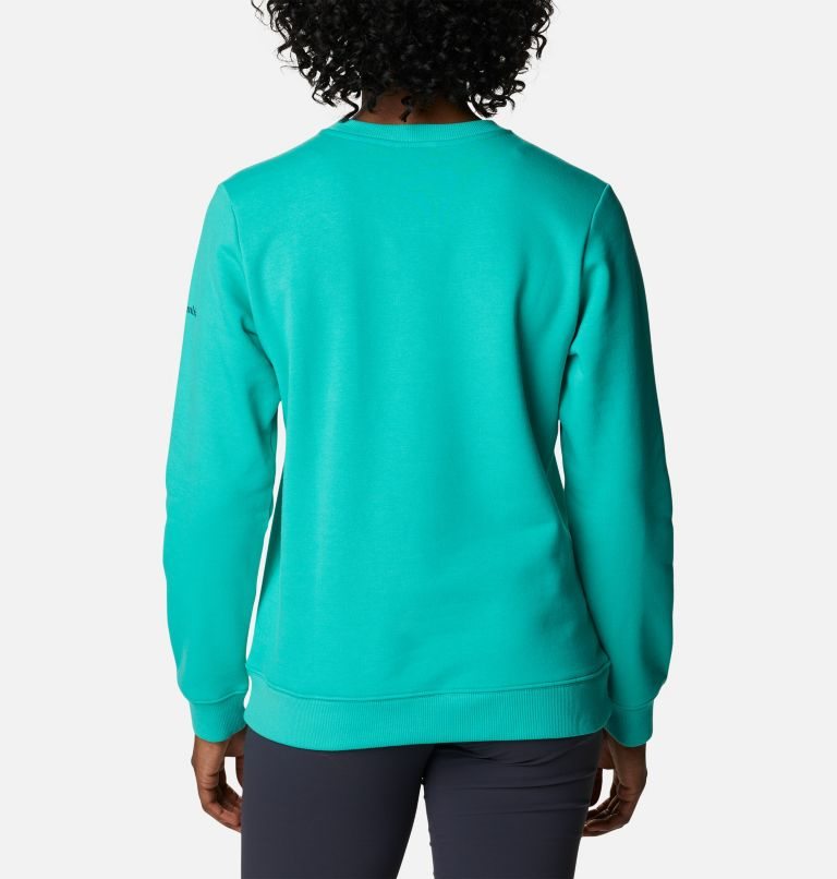 Women's Columbia Logo Crew Sweatshirts Turquoise | CA-O0A3C