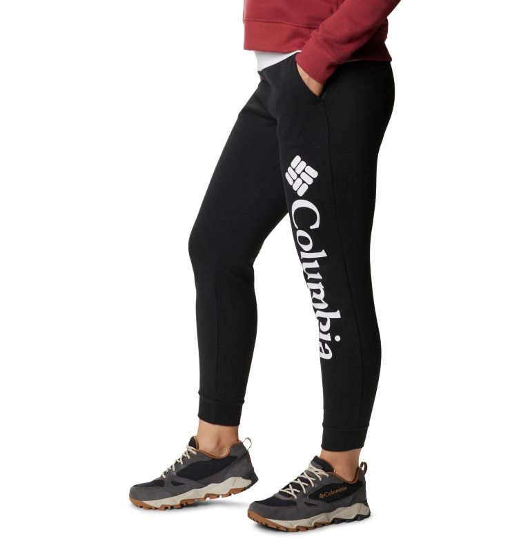 Women's Columbia Logo Fleece Jogger Black | CA-ZL86A