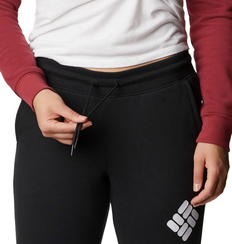 Women's Columbia Logo Fleece Jogger Black | CA-ZL86A