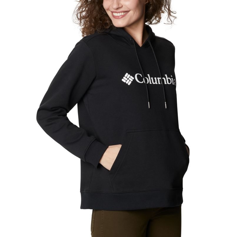 Women's Columbia Logo Hoodie Black | CA-K6418