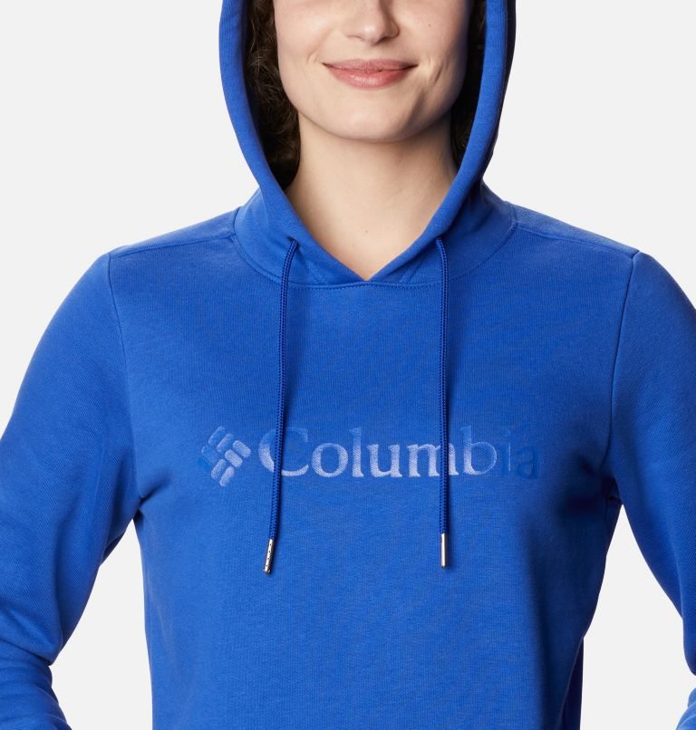 Women's Columbia Logo Hoodie Blue | CA-M03L1