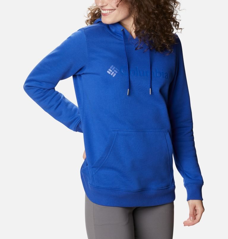 Women's Columbia Logo Hoodie Blue | CA-M03L1