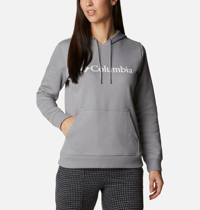 Women\'s Columbia Logo Hoodie Light Grey | CA-N1AL8