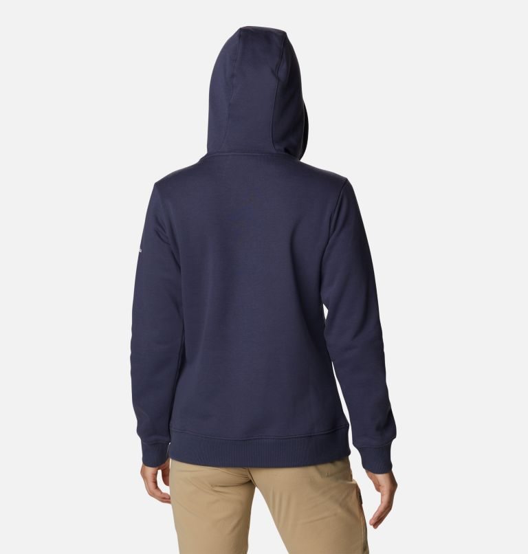 Women's Columbia Logo Hoodie Navy | CA-G8A65