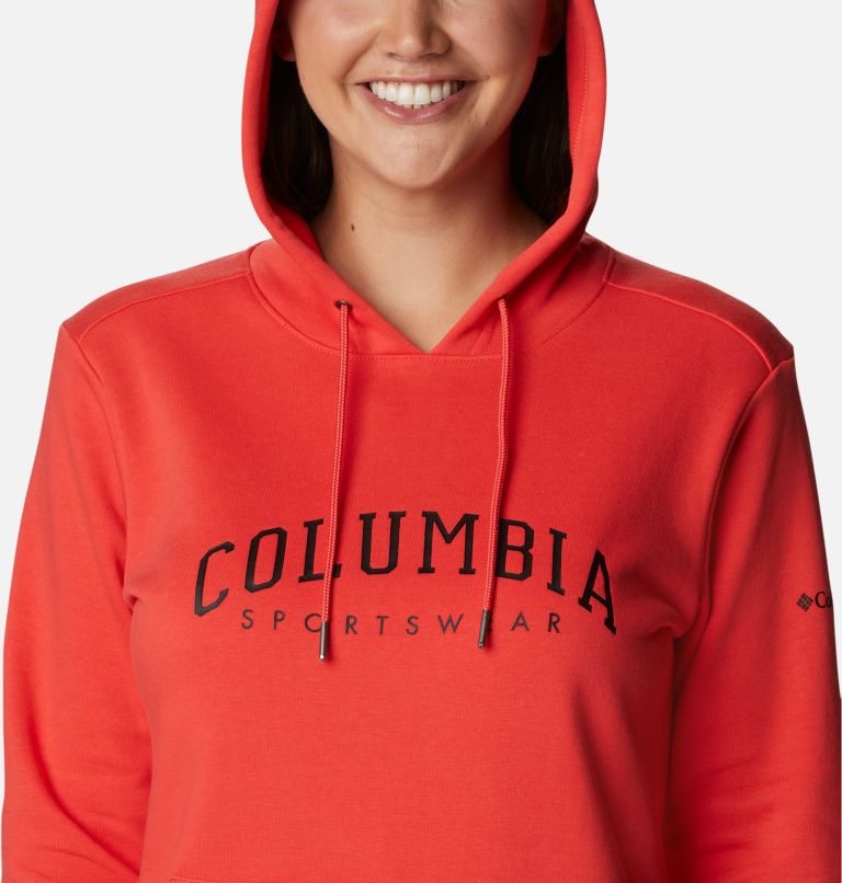 Women's Columbia Logo Hoodie Red | CA-Y4658