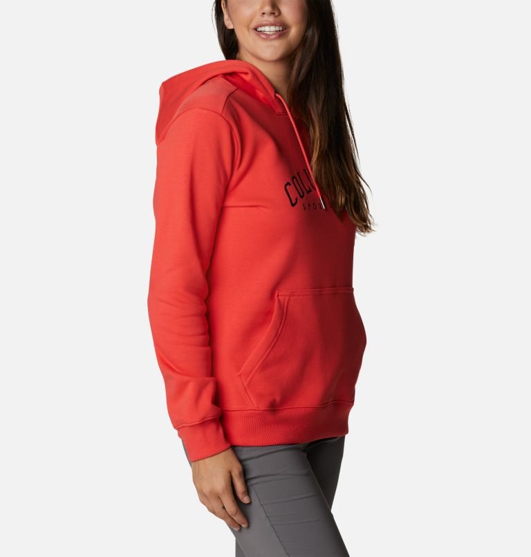 Women's Columbia Logo Hoodie Red | CA-Y4658