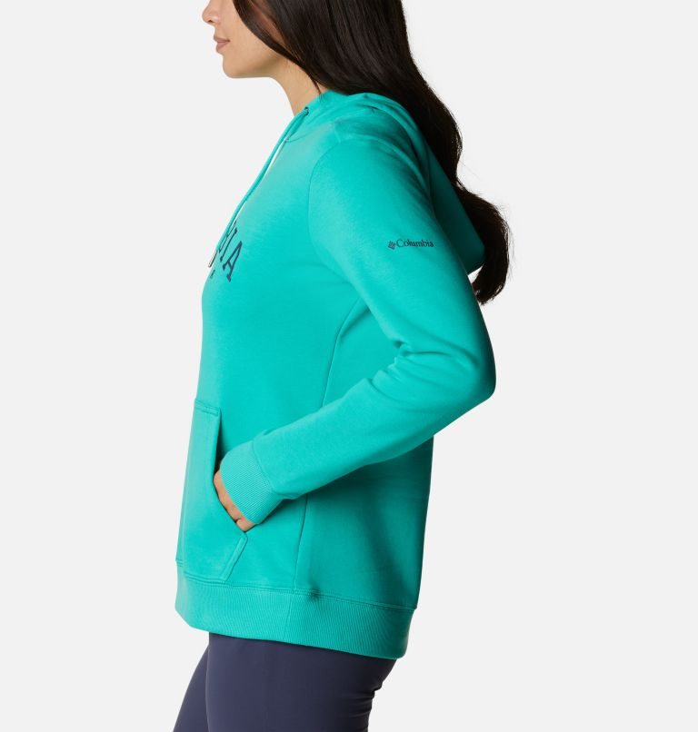 Women's Columbia Logo Hoodie Turquoise | CA-XL5C3