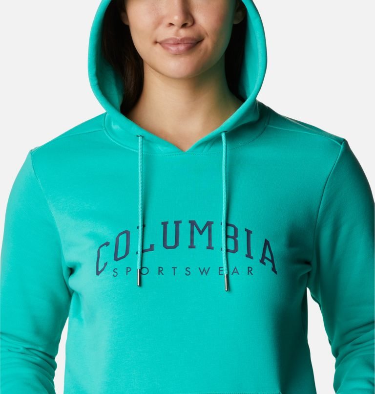 Women's Columbia Logo Hoodie Turquoise | CA-XL5C3